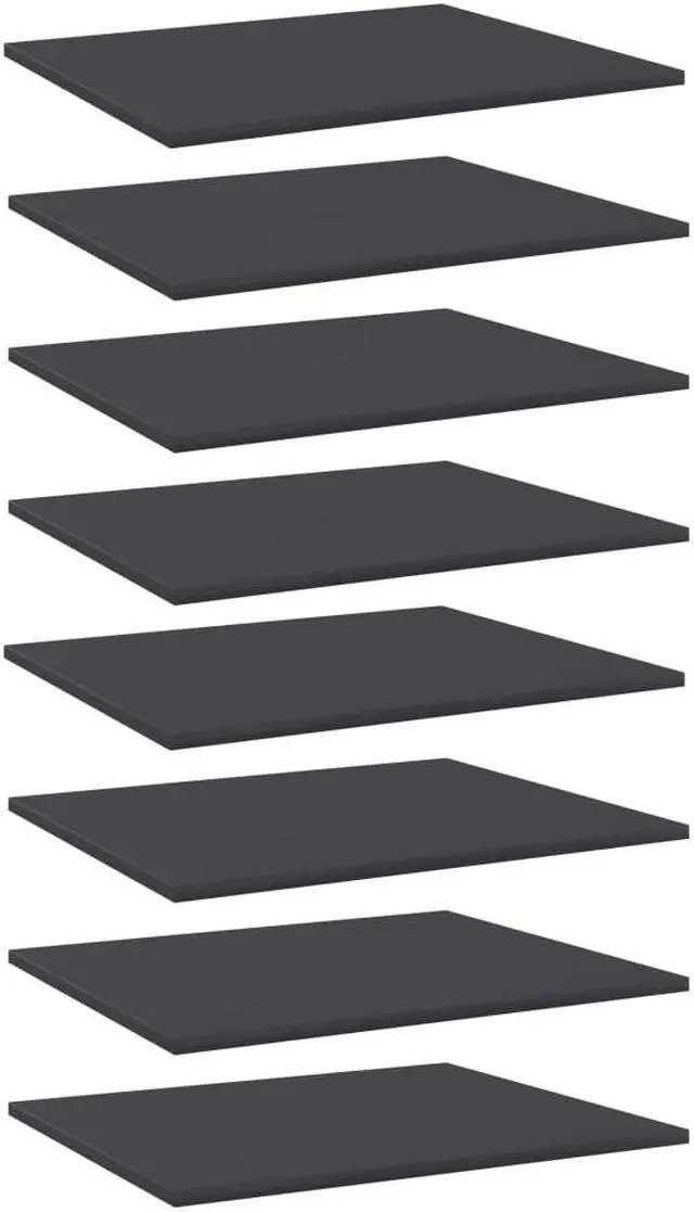 Main image of vidaXL Floating Shelf Wall Mounted Bookshelf Board 8 Pcs Gray Engineered Wood