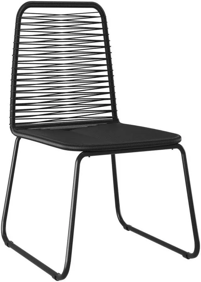 Alt view image 6 of 7 - vidaXL Patio Dining Set 3 Piece Outdoor Table and Chairs PVC Rattan Black