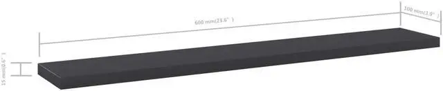 Alt view image 5 of 13 - vidaXL Floating Shelf Wall Mounted Bookshelf Board 4 Pcs Gray Engineered Wood