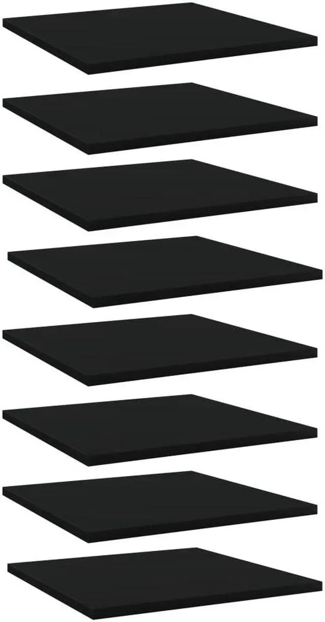 Main image of vidaXL Floating Shelf Wall Mounted Bookshelf Board 8 Pcs Black Engineered Wood