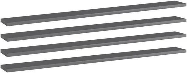 Main image of vidaXL Bookshelf Boards Wall Shelving Unit 4 Pcs High Gloss Gray Engineered Wood