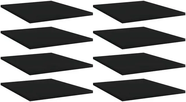 Main image of vidaXL Floating Shelf Wall Mounted Bookshelf Board 8 Pcs Black Engineered Wood