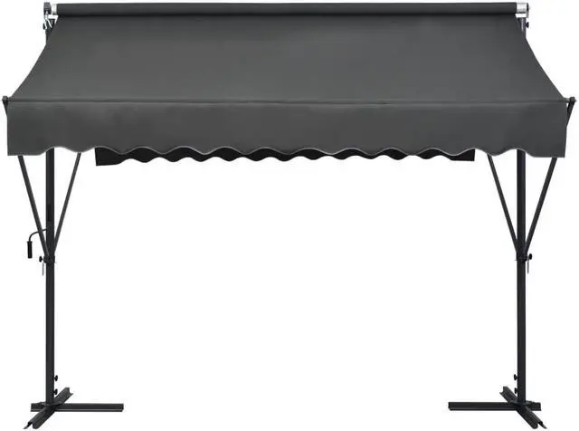 Alt view image 5 of 10 - vidaXL Free Standing Awning 118.1"x118.1" Anthracite