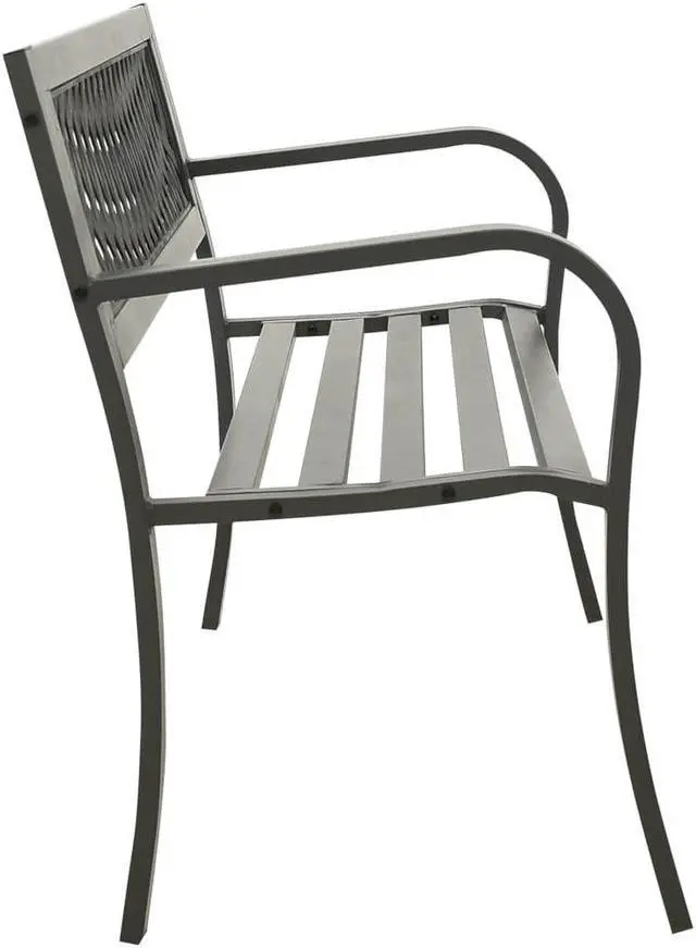 Alt view image 5 of 10 - vidaXL Garden Bench 49.2" Steel Gray