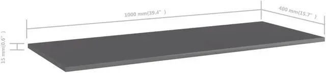 Alt view image 5 of 10 - vidaXL Bookshelf Boards Wall Shelving Unit 4 Pcs High Gloss Gray Engineered Wood