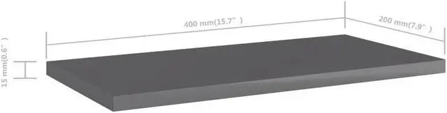 Alt view image 5 of 13 - vidaXL Bookshelf Boards Floating Shelf 8 Pcs High Gloss Gray Engineered Wood