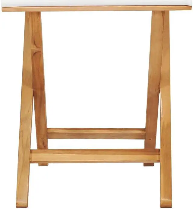 Alt view image 7 of 18 - vidaXL Folding Chairs 2 pcs Solid Teak Wood and Fabric Cream White