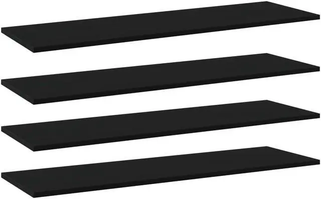 Main image of vidaXL Floating Shelves Wall Mounted Shelving Unit 4 Pcs Black Engineered Wood