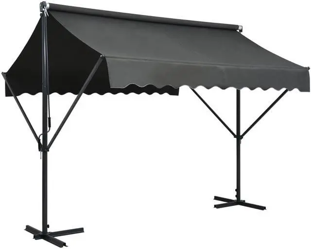 Alt view image 4 of 10 - vidaXL Free Standing Awning 118.1"x118.1" Anthracite