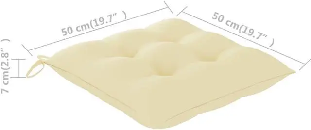 Alt view image 6 of 12 - vidaXL Chair Cushion 2 Pcs Outdoor Patio Seat Cushion Cream White Oxford Fabric