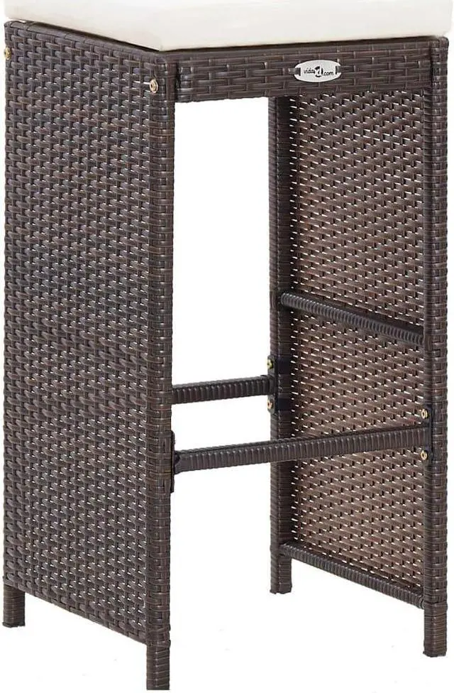 Alt view image 7 of 7 - vidaXL Patio Bar Set 7 Piece Patio Bar Table and Chairs Dining Set Poly Rattan