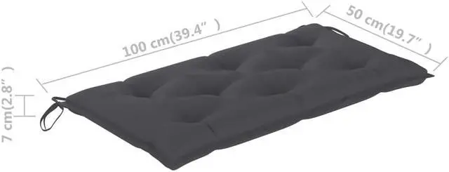 Alt view image 5 of 13 - vidaXL Bench Cushion Water Repellent Seat Cushion Anthracite Oxford Fabric