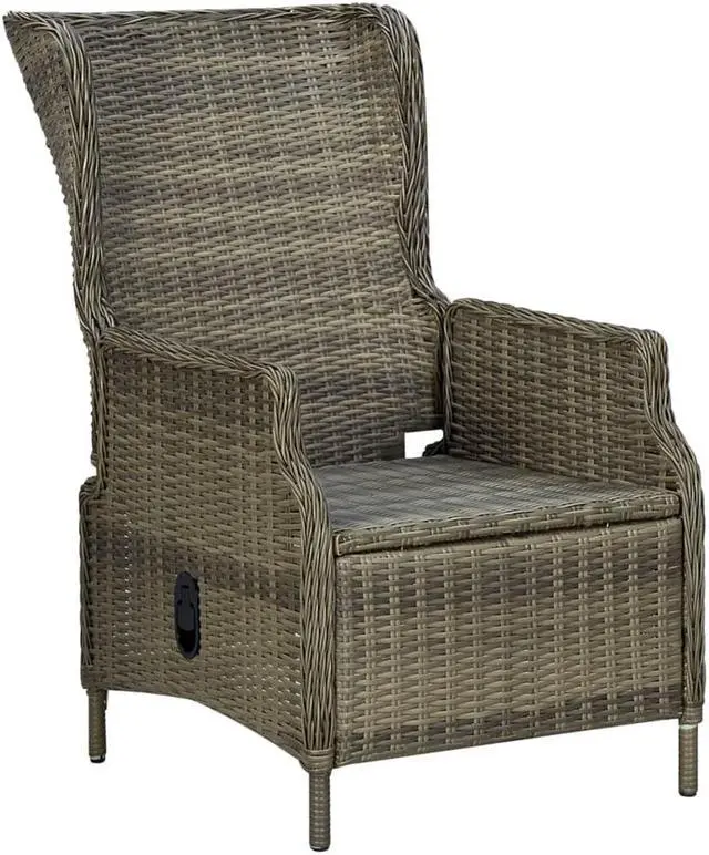 Alt view image 4 of 7 - vidaXL Patio Dining Set 9 Piece Table Chair with Cushions Poly Rattan Brown