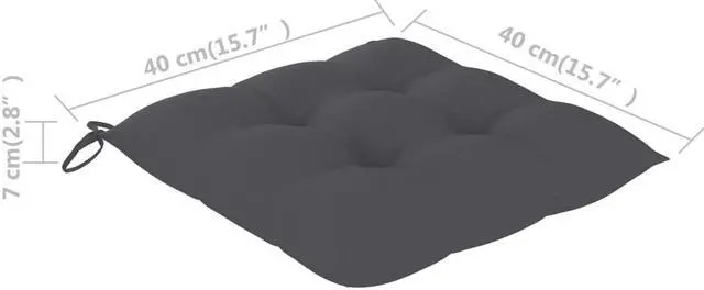 Alt view image 6 of 13 - vidaXL Chair Cushion 2 Pcs Outdoor Patio Seat Cushion Anthracite Oxford Fabric