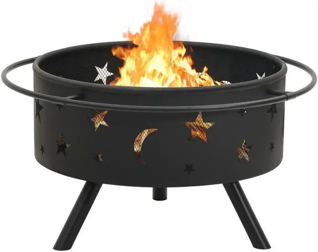 Alt view image 4 of 13 - vidaXL Fire Pit Outdoor Fireplace for Camping Firebowl with Poker XXL Steel