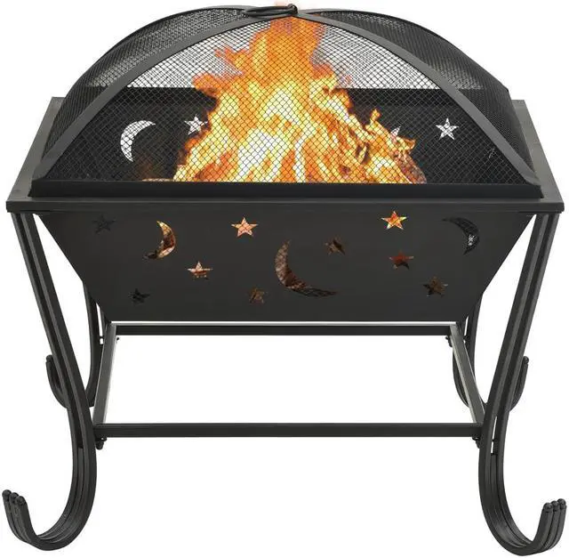 Alt view image 3 of 13 - vidaXL Fire Pit Outdoor Fireplace for Camping Firebowl with Poker XXL Steel