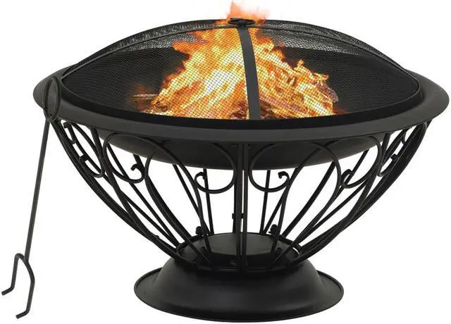Main image of vidaXL Fire Pit Outdoor Fireplace for Camping Firebowl with Poker XXL Steel