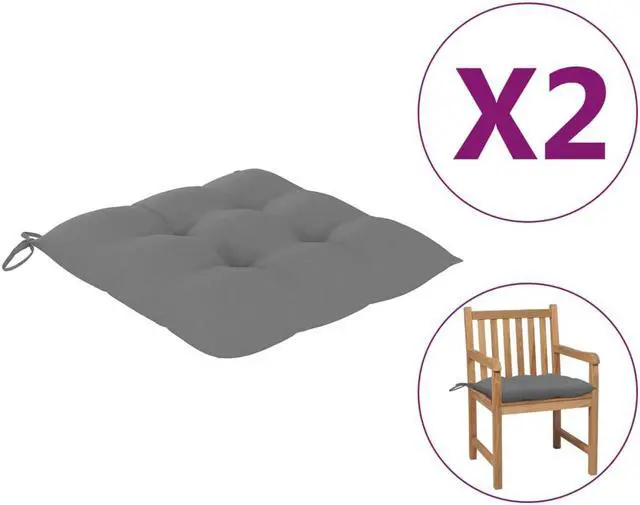 Main image of vidaXL Chair Cushion 2 Pcs Outdoor Patio Seat Cushion Pad Gray Oxford Fabric