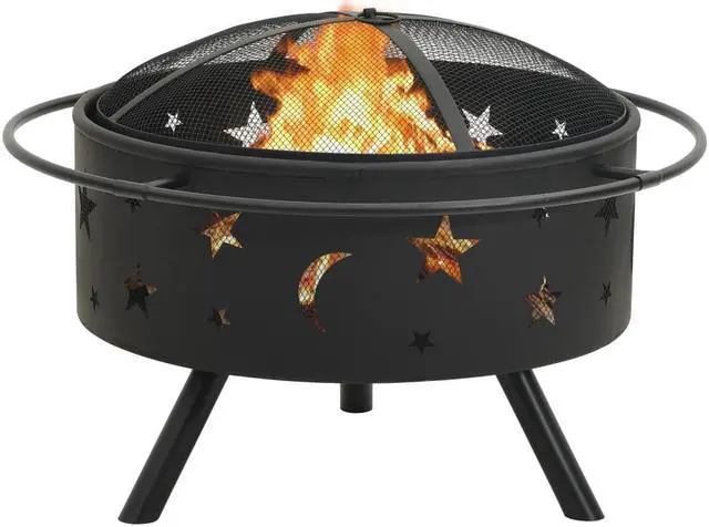 Alt view image 2 of 13 - vidaXL Fire Pit Outdoor Fireplace for Camping Firebowl with Poker XXL Steel