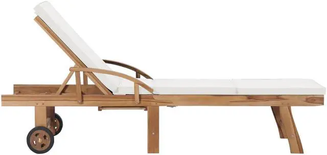 Alt view image 17 of 19 - vidaXL Patio Lounge Chair Sunlounger Deckchair with Cushion Solid Teak Wood