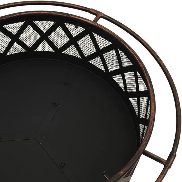 Alt view image 5 of 11 - vidaXL Fire Pit Outdoor Fireplace for Camping Firebowl with Poker XXL Steel