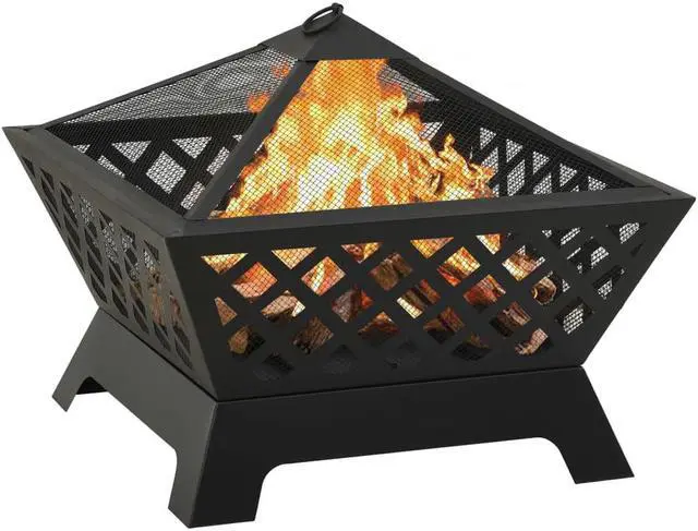 Alt view image 2 of 13 - vidaXL Fire Pit Outdoor Fireplace for Camping Firebowl with Poker XXL Steel