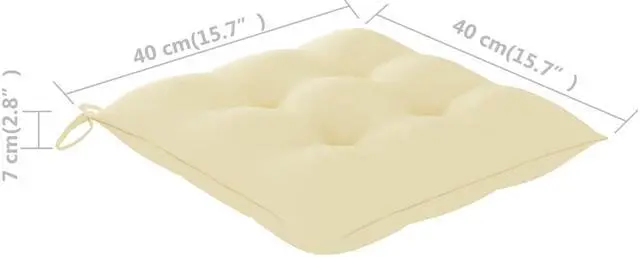 Alt view image 6 of 13 - vidaXL Chair Cushion 2 Pcs Outdoor Patio Seat Cushion Cream White Oxford Fabric