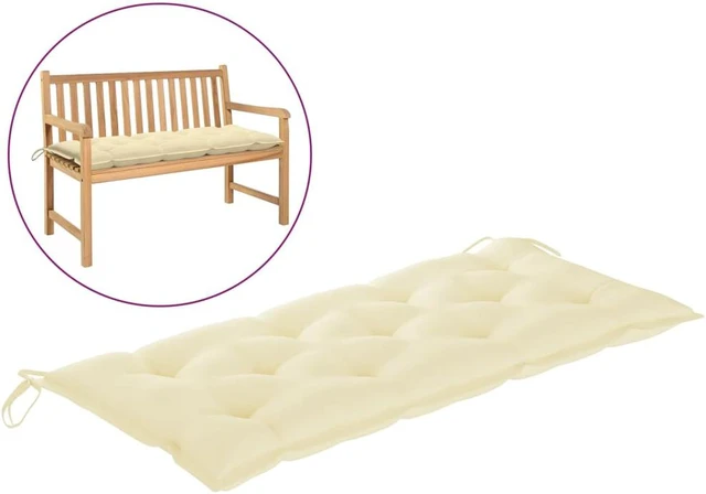 Alt view image 9 of 9 - vidaXL Bench Cushion Water Repellent Seat Cushion Cream White Oxford Fabric