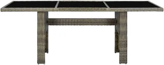 Alt view image 2 of 7 - vidaXL Patio Dining Set 9 Piece Table Chair with Cushions Poly Rattan Brown