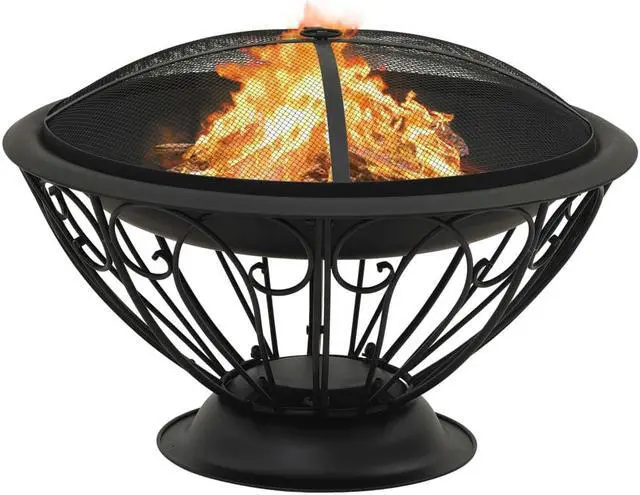 Alt view image 2 of 13 - vidaXL Fire Pit Outdoor Fireplace for Camping Firebowl with Poker XXL Steel