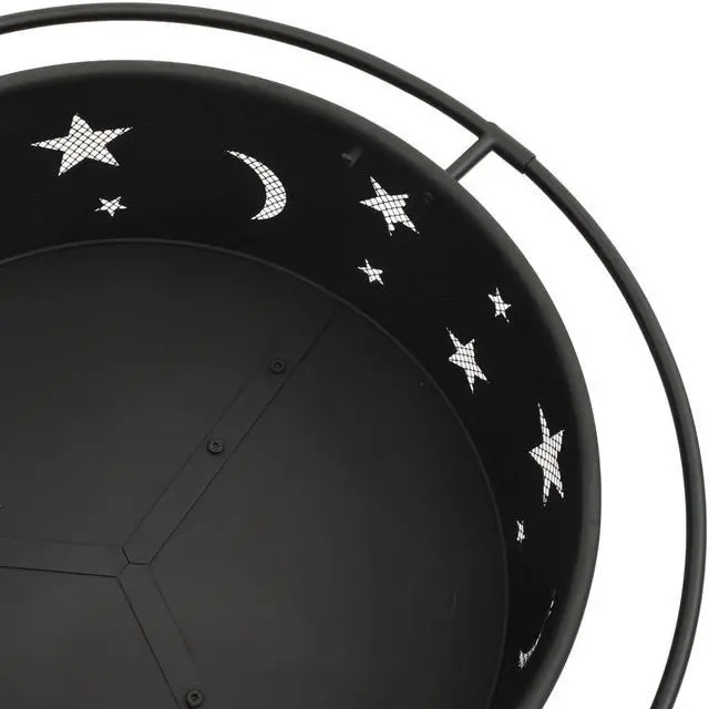 Alt view image 5 of 13 - vidaXL Fire Pit Outdoor Fireplace for Camping Firebowl with Poker XXL Steel