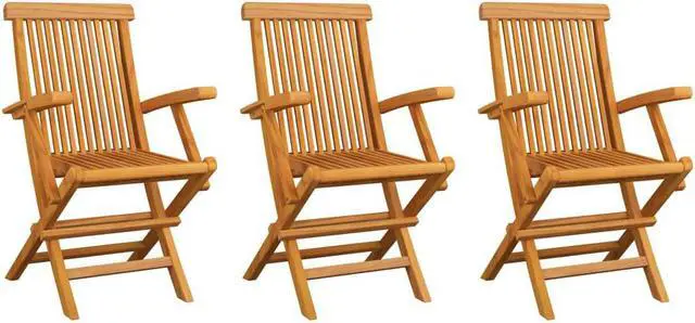 Alt view image 4 of 15 - vidaXL Garden Chairs 3 pcs Solid Teak Wood