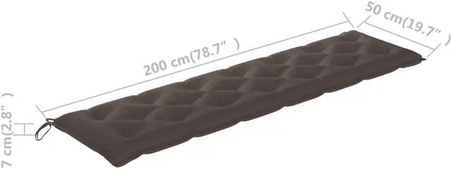 Alt view image 5 of 10 - vidaXL Bench Cushion Outdoor Water Repellent Bench Cushion Taupe Oxford Fabric