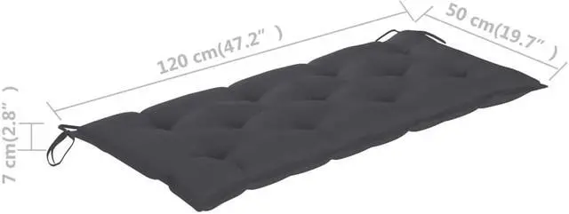 Alt view image 5 of 15 - vidaXL Bench Cushion Water Repellent Seat Cushion Anthracite Oxford Fabric