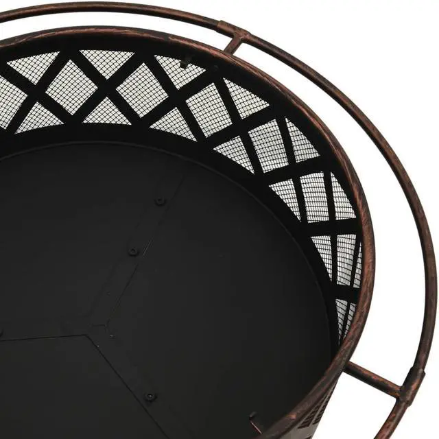 Alt view image 6 of 11 - vidaXL Fire Pit Outdoor Fireplace for Camping Firebowl with Poker XXL Steel