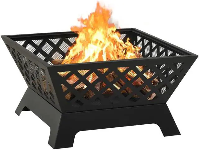 Alt view image 4 of 13 - vidaXL Fire Pit Outdoor Fireplace for Camping Firebowl with Poker XXL Steel