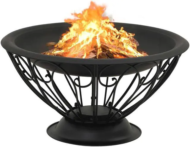 Alt view image 3 of 13 - vidaXL Fire Pit Outdoor Fireplace for Camping Firebowl with Poker XXL Steel