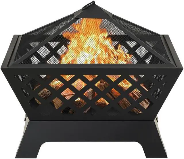 Alt view image 3 of 13 - vidaXL Fire Pit Outdoor Fireplace for Camping Firebowl with Poker XXL Steel
