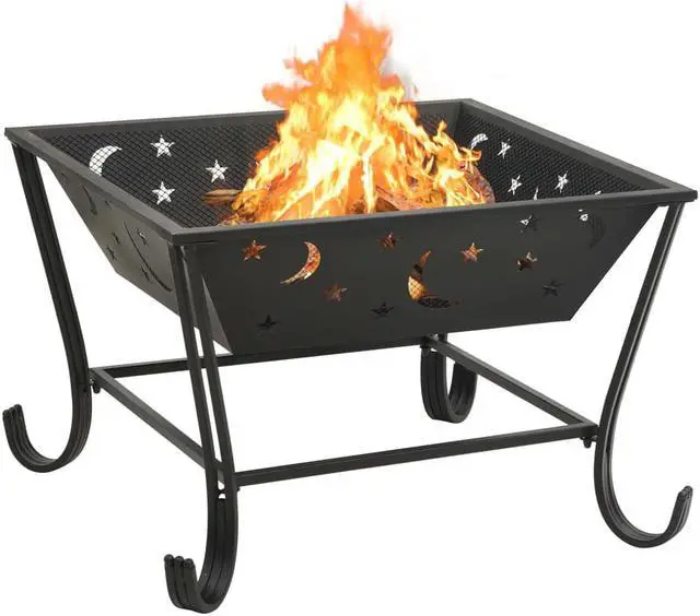 Alt view image 4 of 13 - vidaXL Fire Pit Outdoor Fireplace for Camping Firebowl with Poker XXL Steel