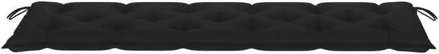 Alt view image 3 of 10 - vidaXL Bench Cushion Outdoor Water Repellent Bench Cushion Black Oxford Fabric