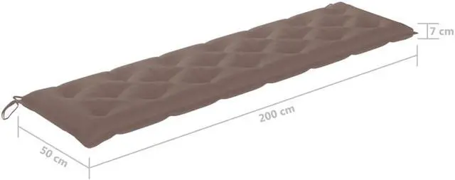 Alt view image 4 of 10 - vidaXL Bench Cushion Outdoor Water Repellent Bench Cushion Taupe Oxford Fabric