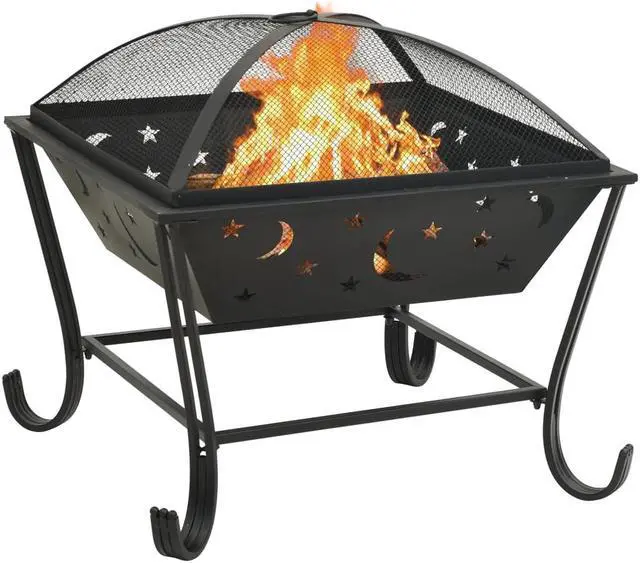 Alt view image 2 of 13 - vidaXL Fire Pit Outdoor Fireplace for Camping Firebowl with Poker XXL Steel