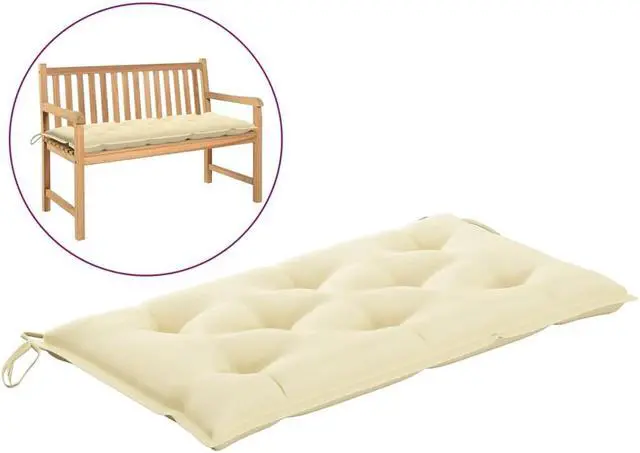 Main image of vidaXL Bench Cushion Water Repellent Seat Cushion Cream White Oxford Fabric