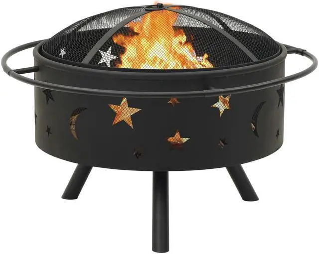 Alt view image 3 of 13 - vidaXL Fire Pit Outdoor Fireplace for Camping Firebowl with Poker XXL Steel