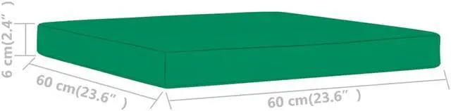 Alt view image 5 of 14 - vidaXL Chair Cushion Outdoor Patio Pallet Cushion Seat Pad Green Oxford Fabric