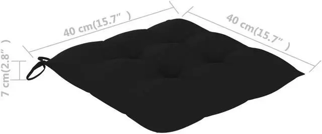 Alt view image 11 of 11 - vidaXL Chair Cushions 4 pcs Black 15.7"x15.7"x2.8" Fabric