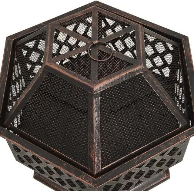 Alt view image 5 of 13 - vidaXL Fire Pit Outdoor Fireplace for Camping Firebowl with Poker XXL Steel