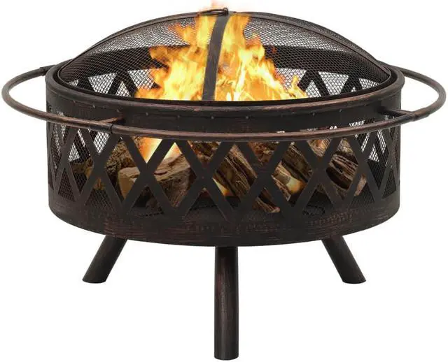 Alt view image 2 of 11 - vidaXL Fire Pit Outdoor Fireplace for Camping Firebowl with Poker XXL Steel