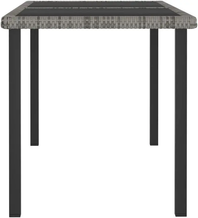 Alt view image 4 of 7 - vidaXL Patio Dining Set 7 Piece Outdoor Table and Chair Set Poly Rattan Gray