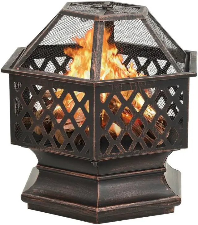 Alt view image 3 of 13 - vidaXL Fire Pit Outdoor Fireplace for Camping Firebowl with Poker XXL Steel